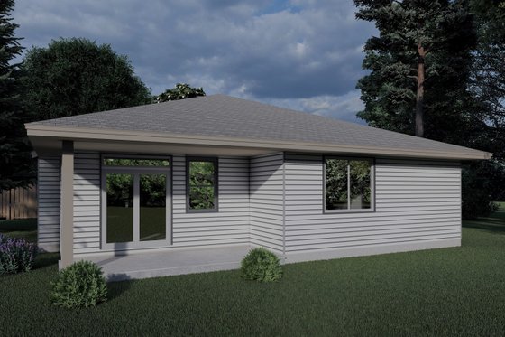 Exterior - Rear Elevation for Craftsman House Plan #53-639 - 4 bed, 2 bath