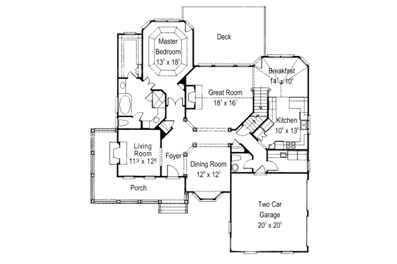 Home Plan - Floor Plan - Main Floor for Country House Plan #429-20 - 4 bed, 3.5 bath