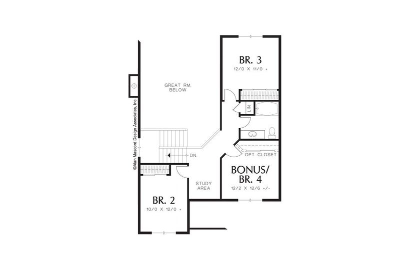 Home Plan - Floor Plan - Upper Floor for European House Plan #48-535 - 4 bed, 2.5 bath