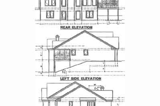 Exterior - Rear Elevation for Ranch House Plan #67-771 - 4 bed, 5 bath