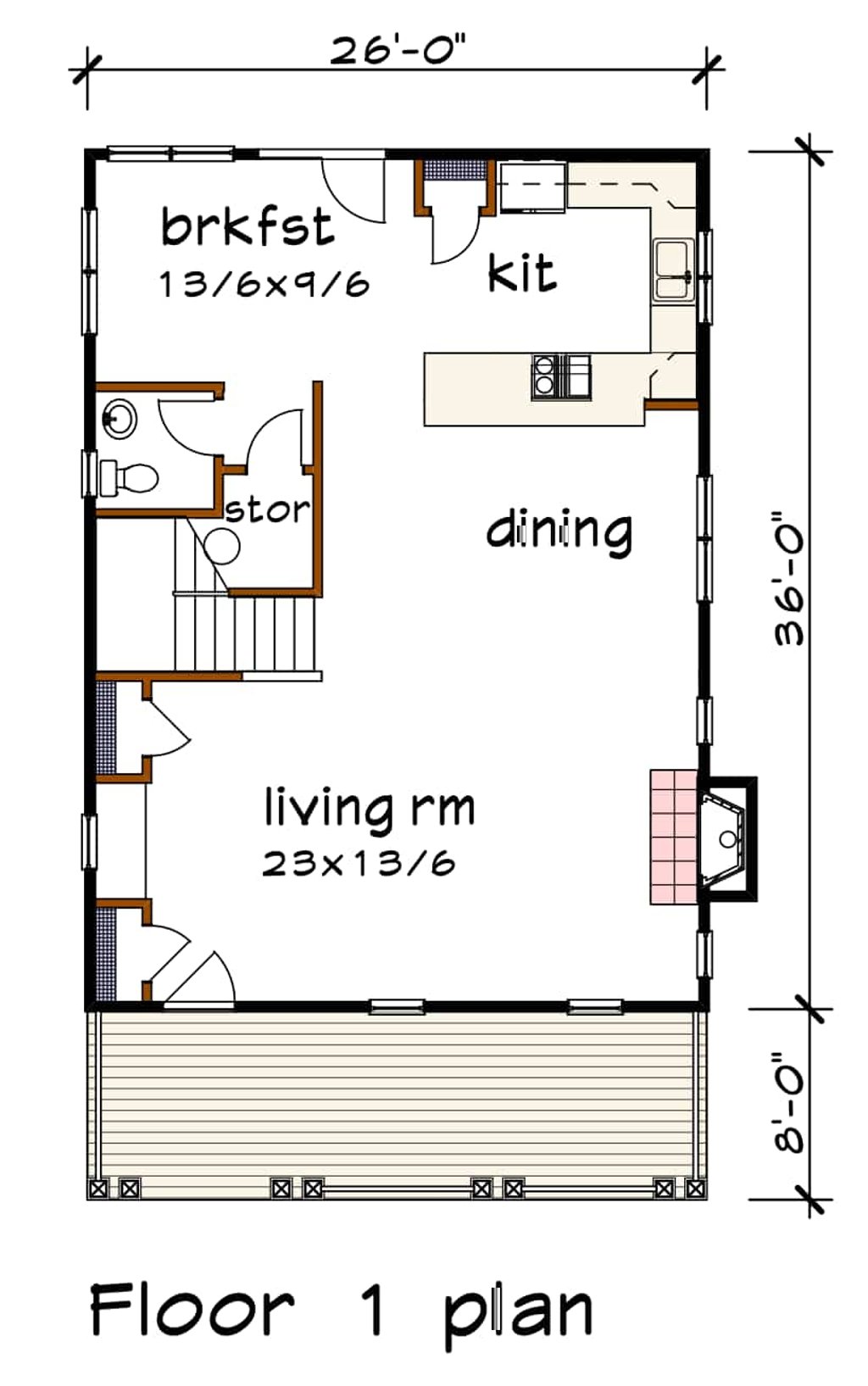 Floor Plan - Main Floor for Country House Plan #79-354 - 3 bed, 2.5 bath