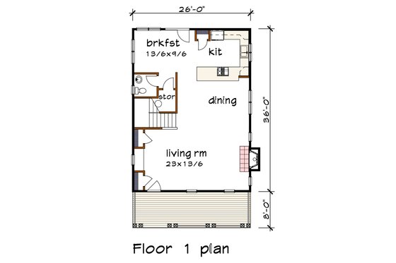 Floor Plan - Main Floor for Country House Plan #79-354 - 3 bed, 2.5 bath