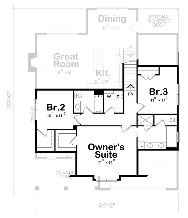 Dream House Plan - Craftsman Floor Plan - Upper Floor Plan #20-2188