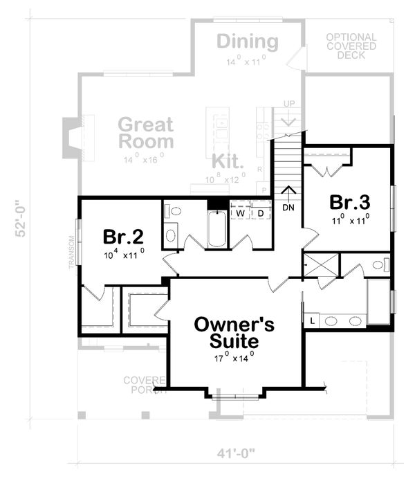 House Blueprint - Craftsman Floor Plan - Upper Floor Plan #20-2188