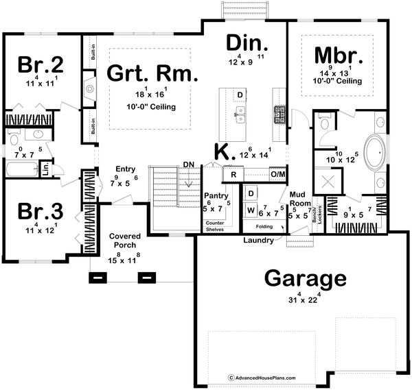 Modern Floor Plan - Main Floor Plan #455-302