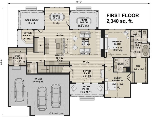 Home Plan - Farmhouse Floor Plan - Main Floor Plan #51-1235