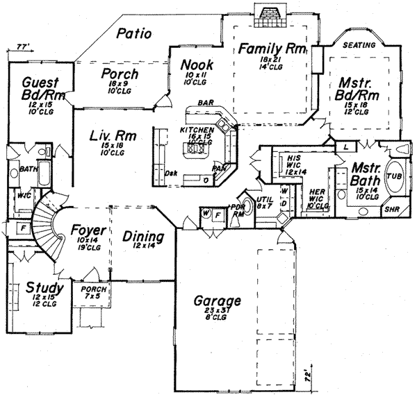 Dream House Plan - European Floor Plan - Main Floor Plan #52-195