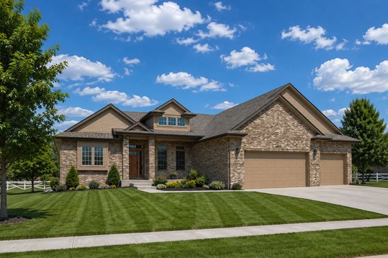 Exterior - Front Elevation for Traditional House Plan #20-2417 - 4 bed, 3.5 bath