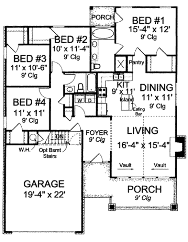 Craftsman Floor Plan - Main Floor Plan #20-1839