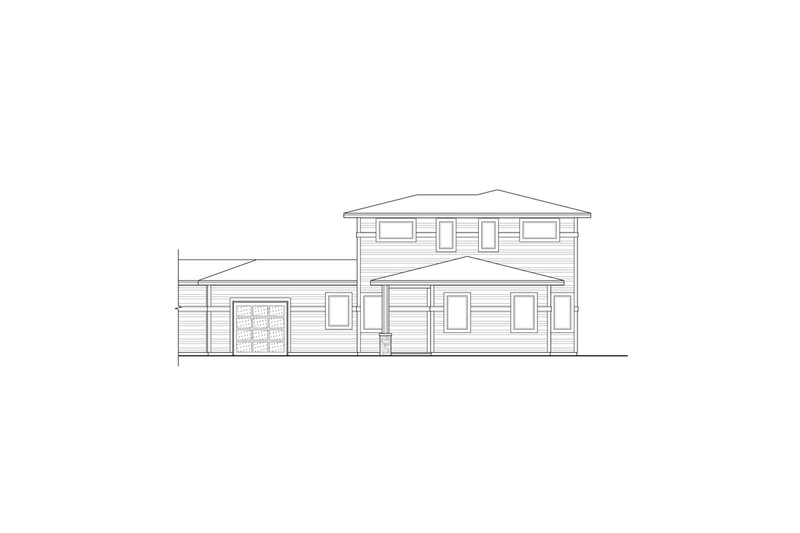 House Plan Design - Exterior - Rear Elevation for Contemporary House Plan #124-1303 - 3 bed, 2.5 bath