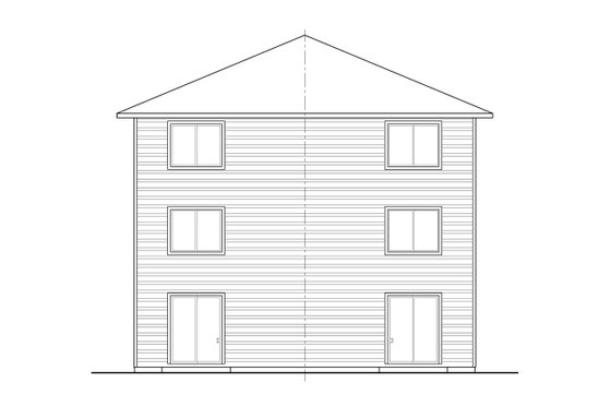 Exterior - Rear Elevation for Traditional House Plan #124-1296 - 10 bed, 10 bath