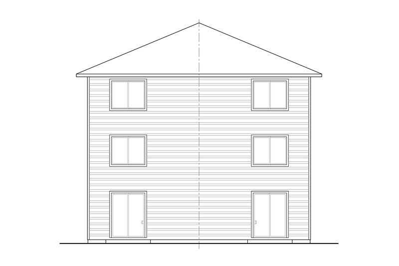 House Blueprint - Exterior - Rear Elevation for Traditional House Plan #124-1296 - 10 bed, 10 bath