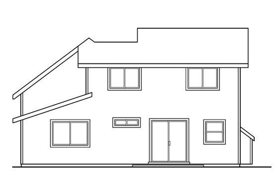 Exterior - Rear Elevation for Farmhouse House Plan #124-538 - 4 bed, 2 bath