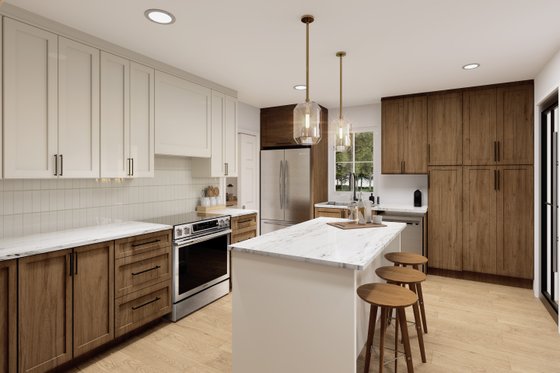 Interior - Kitchen for Country House Plan #23-558 - 2 bed, 1 bath
