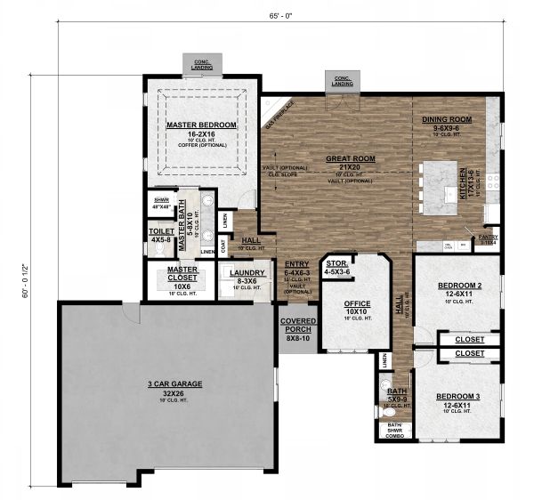 Architectural House Design - Ranch Floor Plan - Main Floor Plan #1077-9
