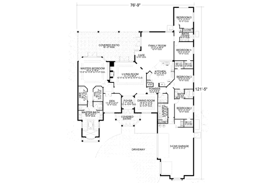 Floor Plan - Main Floor for Mediterranean House Plan #420-285 - 5 bed, 3.5 bath