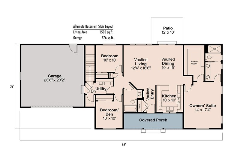 Home Plan - Floor Plan - Other Floor for Ranch House Plan #124-527 - 3 bed, 2 bath