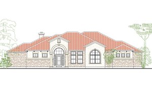 Exterior - Front Elevation 3 for Mediterranean House Plan #80-165 - 4 bed, 3 bath