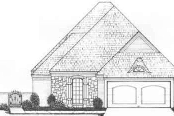 Exterior - Front Elevation for European House Plan #310-485 - 3 bed, 3 bath