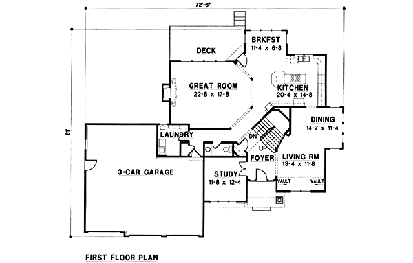Traditional Floor Plan - Main Floor Plan #67-115