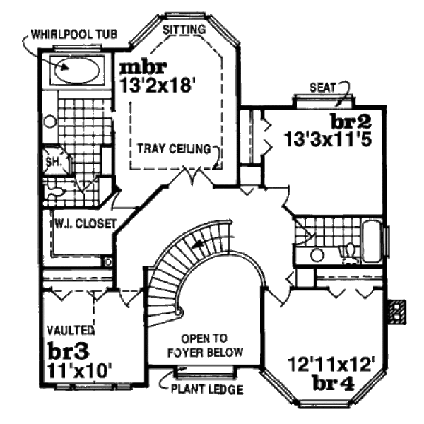 Victorian Floor Plan - Upper Floor Plan #47-298