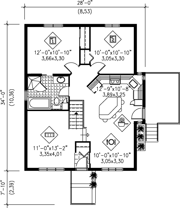 Traditional Floor Plan - Main Floor Plan #25-199