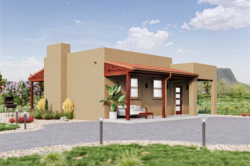 Home Plan - Exterior - Other Elevation 3 for Adobe / Southwestern House Plan #1106-19 - 2 bed, 1 bath