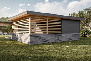 Exterior - Rear Elevation for Modern House Plan #455-608, 0 bath