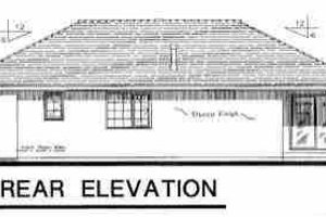 Exterior - Rear Elevation for European House Plan #18-215 - 3 bed, 2 bath