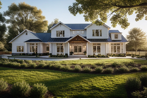 Exterior - Front Elevation 4 for Farmhouse House Plan #1109-4 - 5 bed, 3 bath