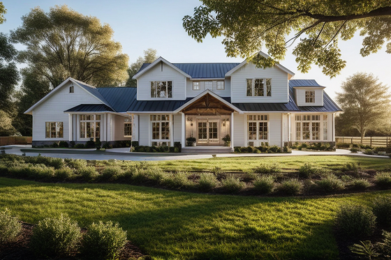 Exterior - Front Elevation 4 for Farmhouse House Plan #1109-4 - 5 bed, 3 bath