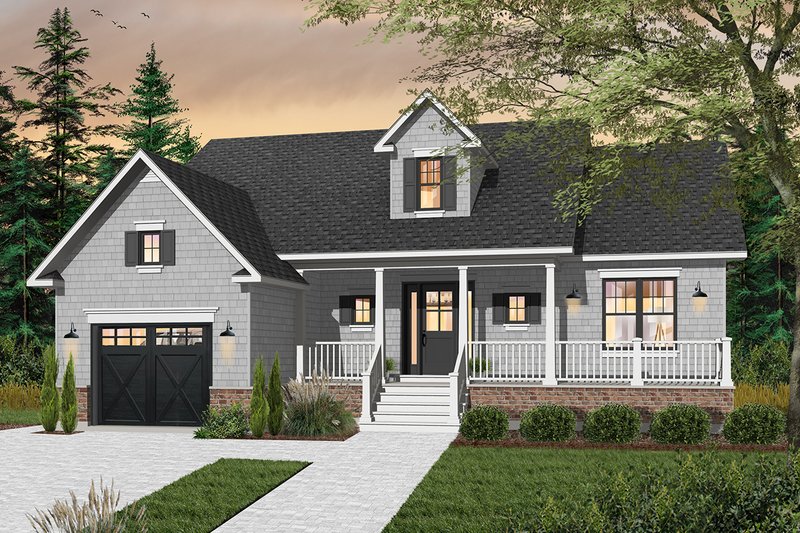 Architectural House Design - Cottage Exterior - Front Elevation Plan #23-2282