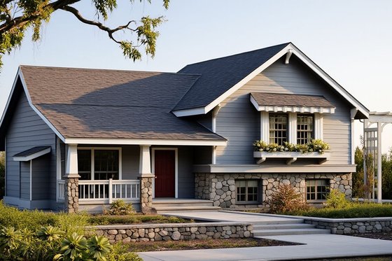 Exterior - Front Elevation for Craftsman House Plan #101-301 - 3 bed, 2 bath