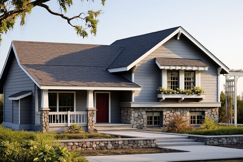 Craftsman Style House Plan - 3 Beds 2 Baths 1224 Sq/Ft Plan #101-301 Exterior