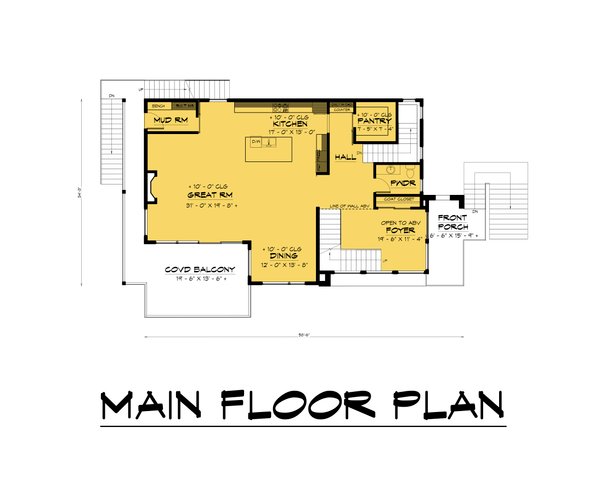 Contemporary Floor Plan - Main Floor Plan #1066-182