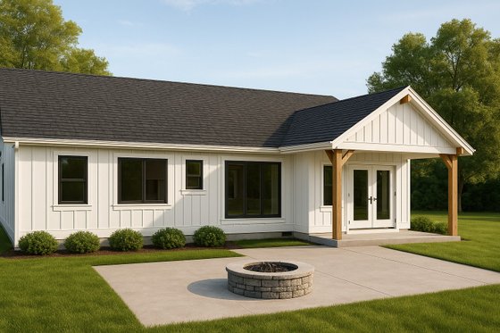 Exterior - Rear Elevation for Craftsman House Plan #112-299 - 3 bed, 2 bath