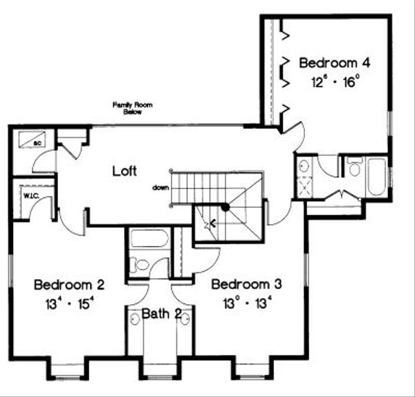 Farmhouse Floor Plan - Upper Floor Plan #417-407