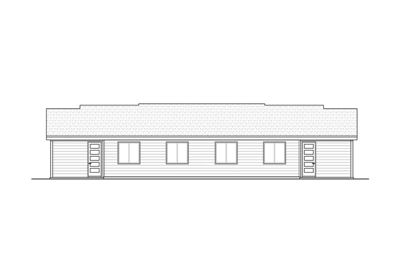 House Plan Design - Exterior - Rear Elevation for Contemporary House Plan #124-1305 - 6 bed, 4 bath