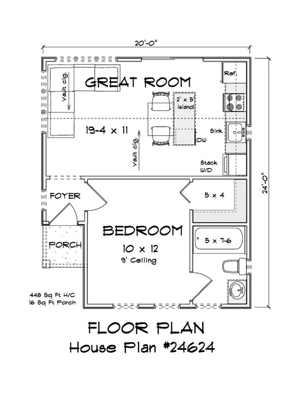 House Blueprint - Cottage Floor Plan - Main Floor Plan #513-2417