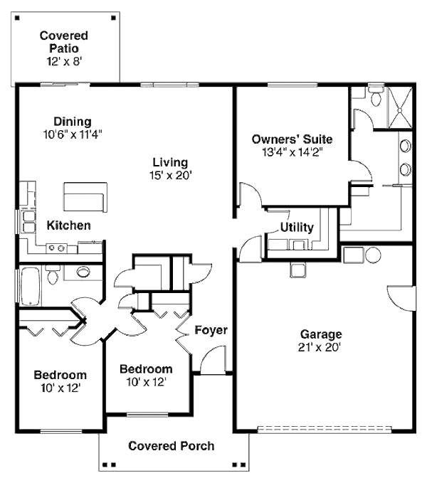 Bungalow Floor Plan - Main Floor Plan #124-839
