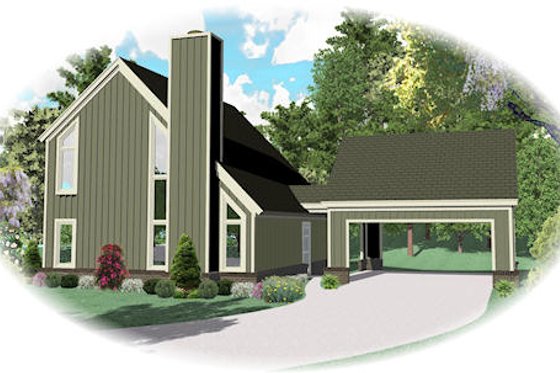 Exterior - Front Elevation for Modern House Plan #81-13768 - 3 bed, 2 bath