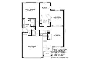 Floor Plan - Main Floor for Traditional House Plan #424-112 - 3 bed, 2.5 bath