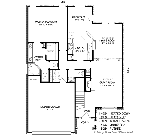 Traditional Floor Plan - Main Floor Plan #424-112