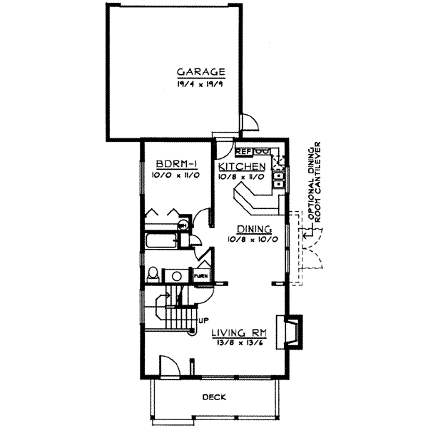 House Blueprint - Craftsman Floor Plan - Main Floor Plan #95-219
