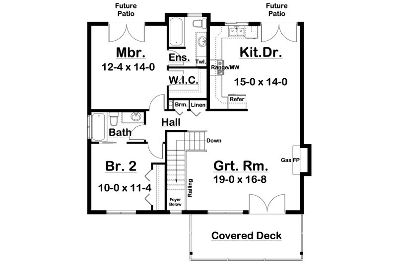 Dream House Plan - Floor Plan - Main Floor for Farmhouse House Plan #126-253 - 3 bed, 3 bath