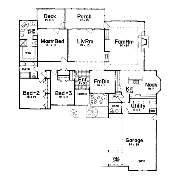 Traditional Floor Plan - Main Floor Plan #52-112