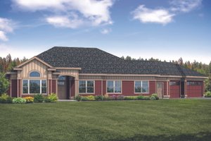 Ranch Exterior - Front Elevation Plan #124-1119