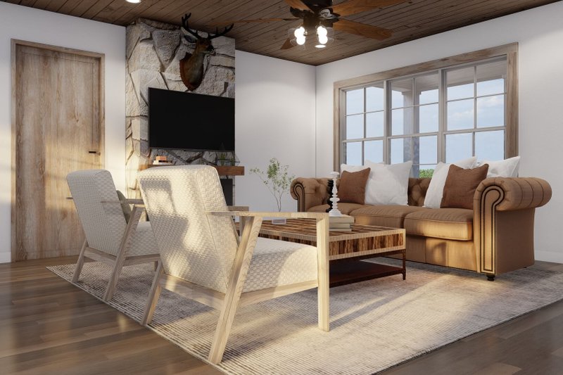 Architectural House Design - Interior - Family Room 1 for Cottage House Plan #923-418 - 3 bed, 3.5 bath
