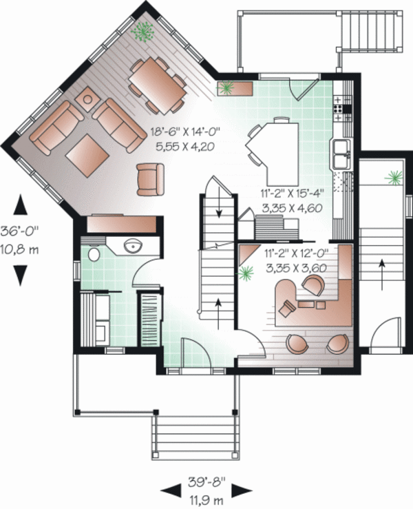 House Plan Design - Country Floor Plan - Main Floor Plan #23-2192