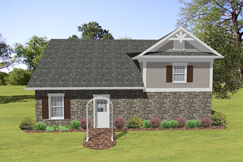 House Blueprint - Craftsman, Front Elevation, RV Garage